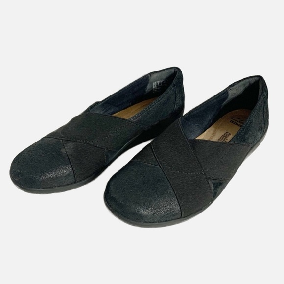 Clarks Collection Soft Cushion Slip On Comfort Shoes Textile Upper Rubber Sole - Picture 1 of 10